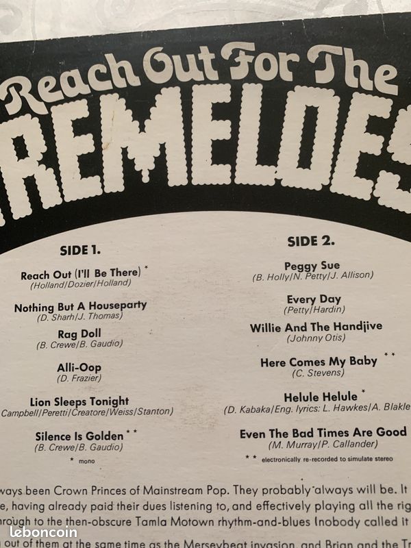 The Tremoloes- 1973 -Reach Out For The Tremoloes (image 3)