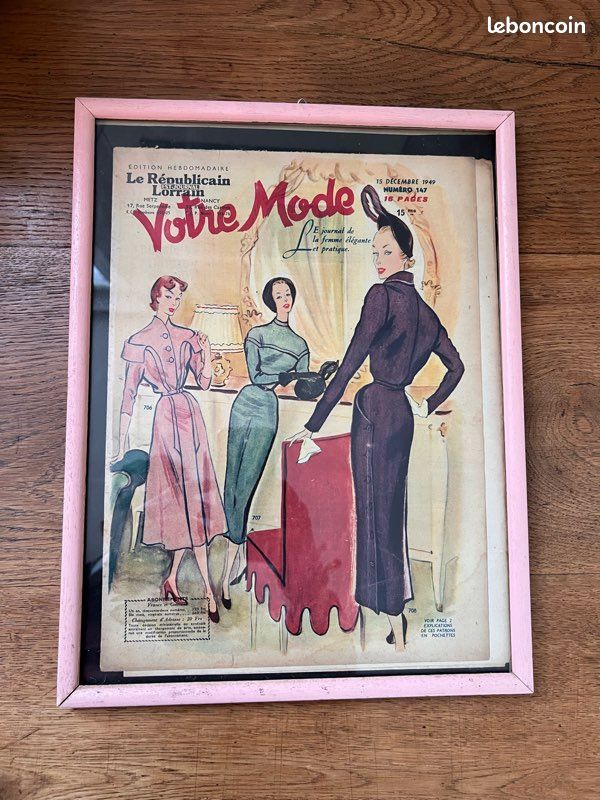 Cadre avec ancienne revue Votre Mode (image 1)