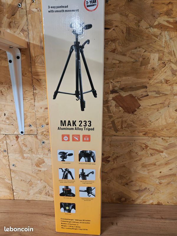Trépied photo / vidéo Vanguard MAK 233 aluminium – Avec boîte (image 5)
