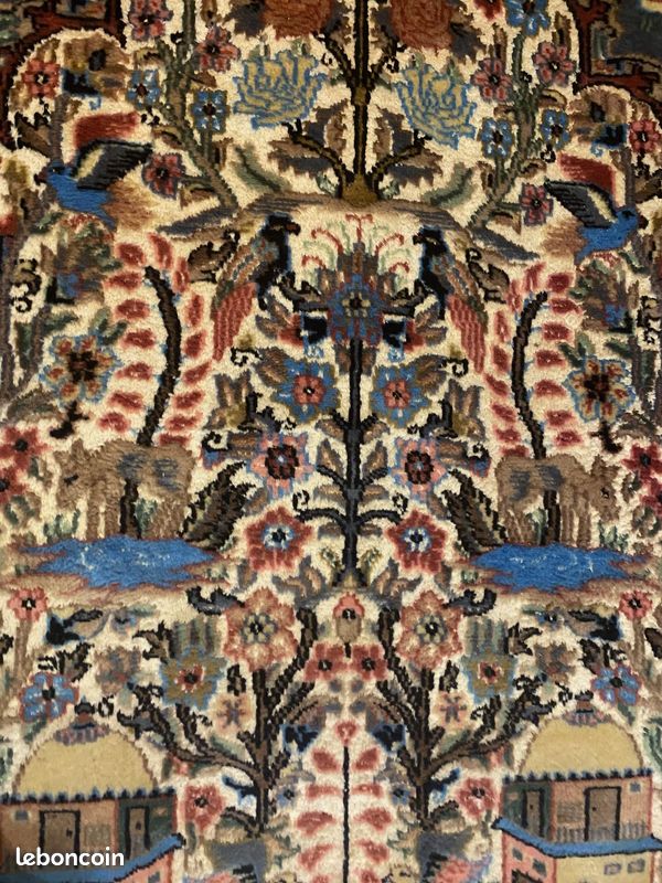 Tapis ancien Pakistanais laine et soie (image 2)