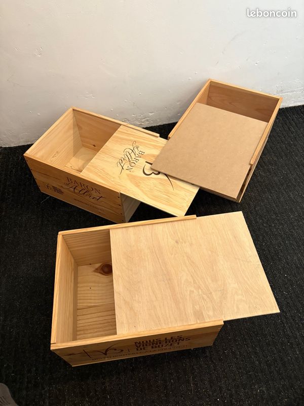 Boites en bois avec couvercle coulissant neuf (image 3)