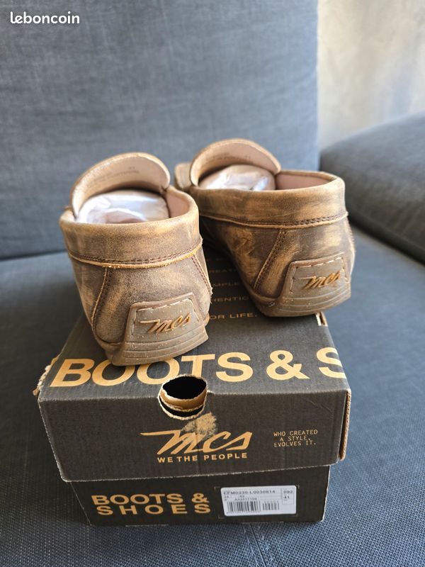 MCS Mocassins marron cuir vieilli (image 1)