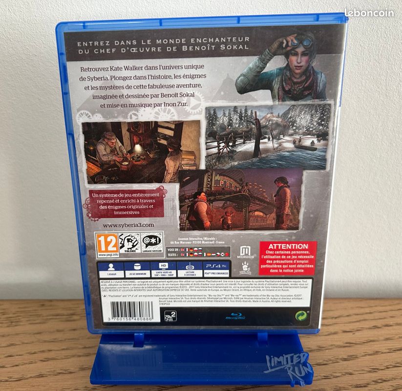 Bon plan Syberia 3 pas cher sur PS4, Xbox One, Switch ou PC