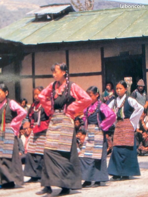 2 longueurs de tissus fabriqués à la main, rapportés du Tibet en 1986 (image 9)