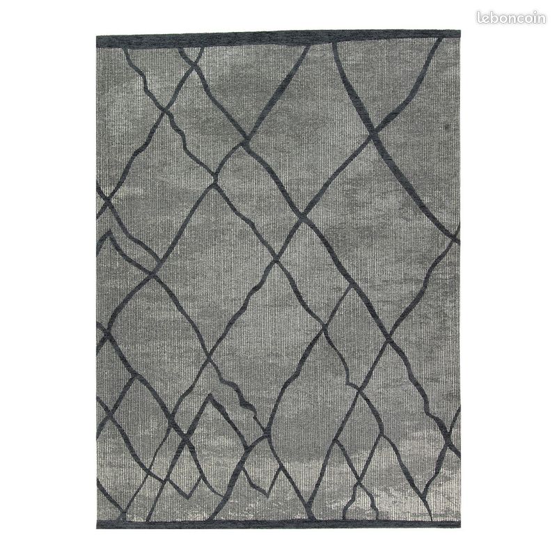 Tapis ethnique pour salon rectangle berbère Rabat Gris 240x340 (image 1)
