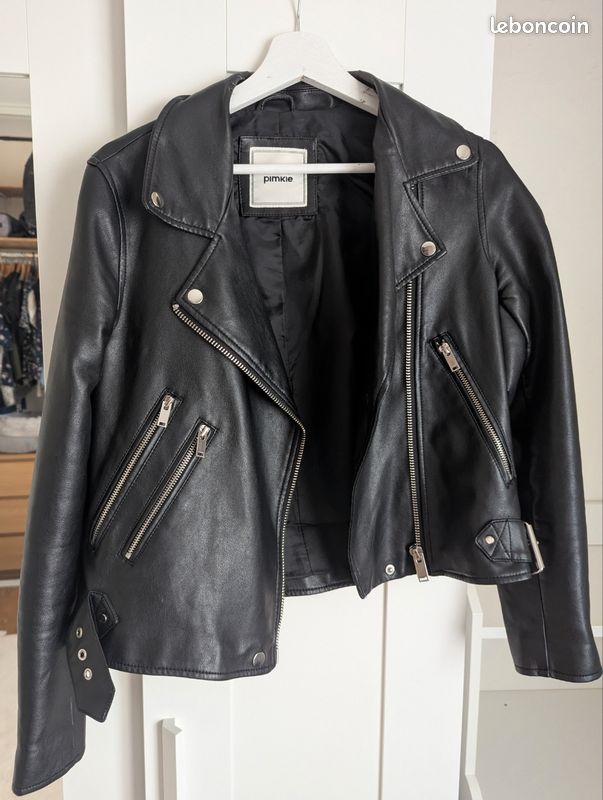 Veste En Simili Cuir Pimkie Pour Femme - Noire, Taille L, état Très Bon (occasion)