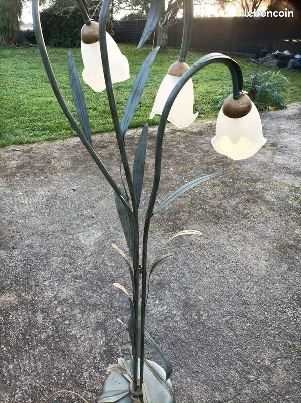 LAMPADAIRE 3 LAMPES FER FORGE STYLE DESIGN