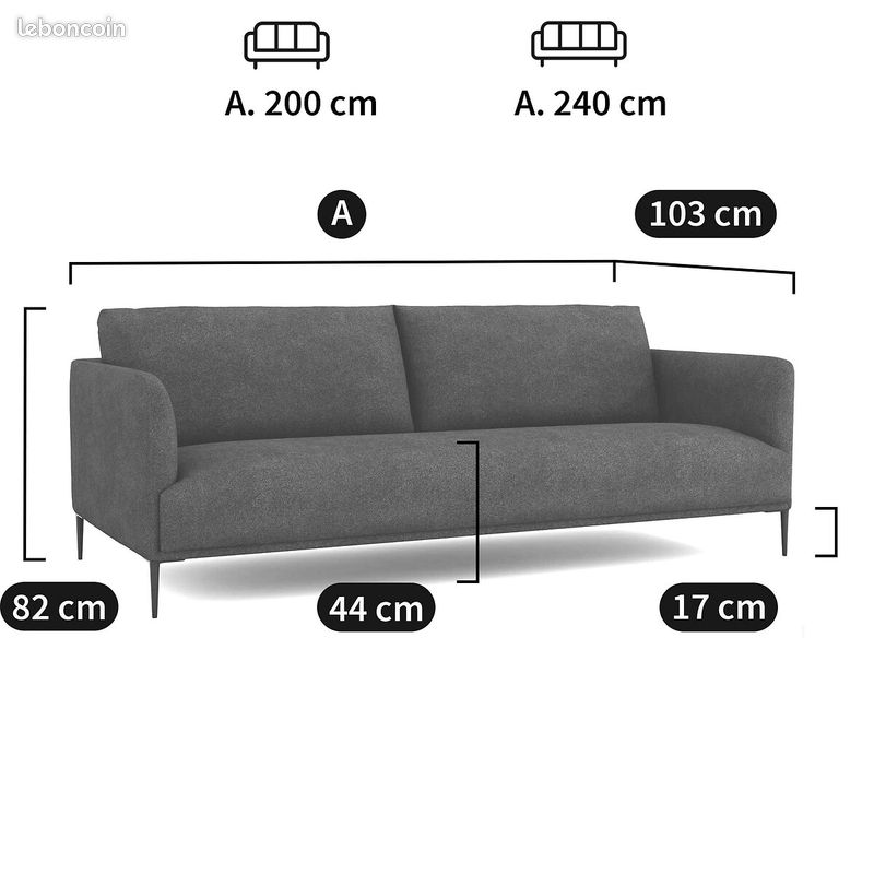 Vends Grand Canapé 4 places - AM PM designer E. Gallina (image 5)