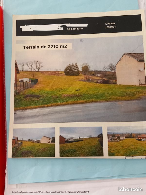Terrain de 2710m2 · à Limons · 59 620 €