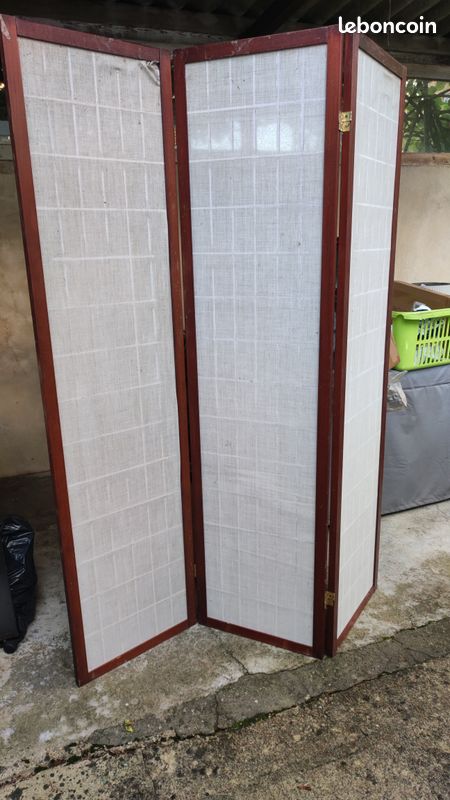 Donne paravent bois et toile (image 2)