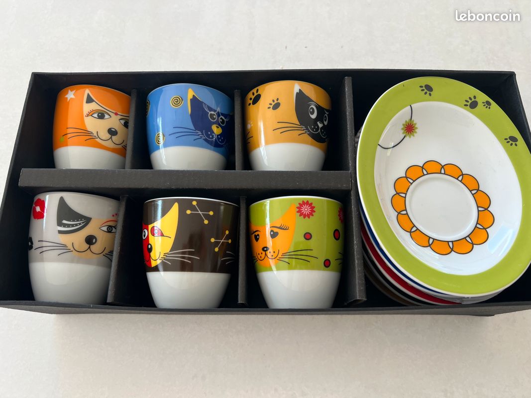 Coffret tasses à café chats (image 1)
