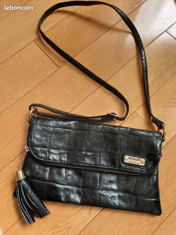 Petit sac noir effet croco Accessoires Bagagerie