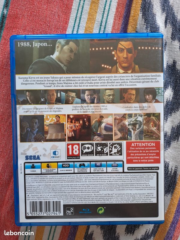 Jeu ps4 fr YAKUZA zero 0 (image 2)