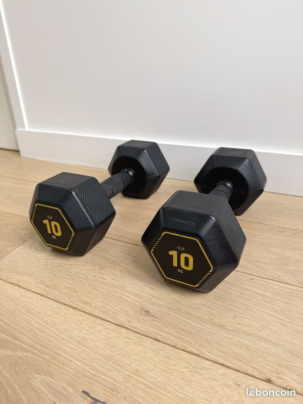 10 Kg Decathlon Hand Weights Pair De Haltères 10 Kg Dumbbell