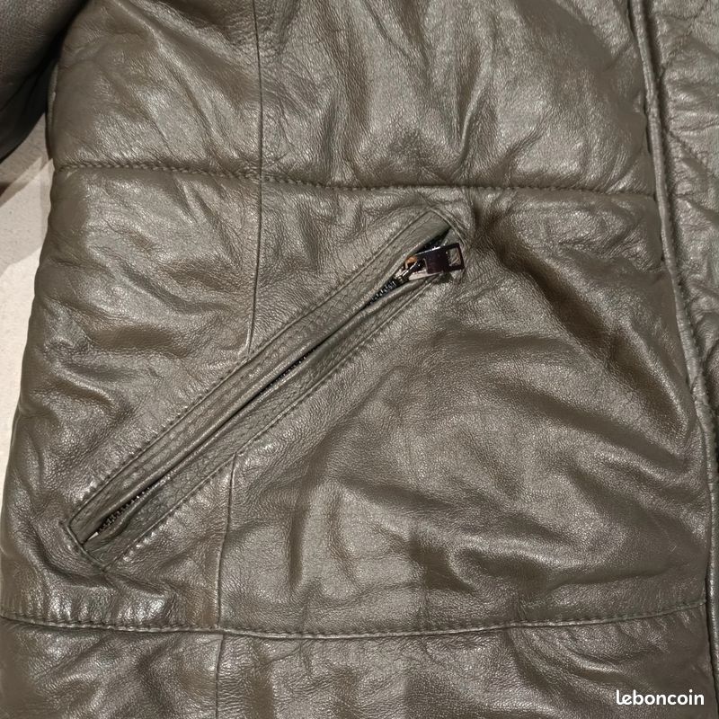 Manteau doudoune cuir kaki femme oakwood L (image 12)