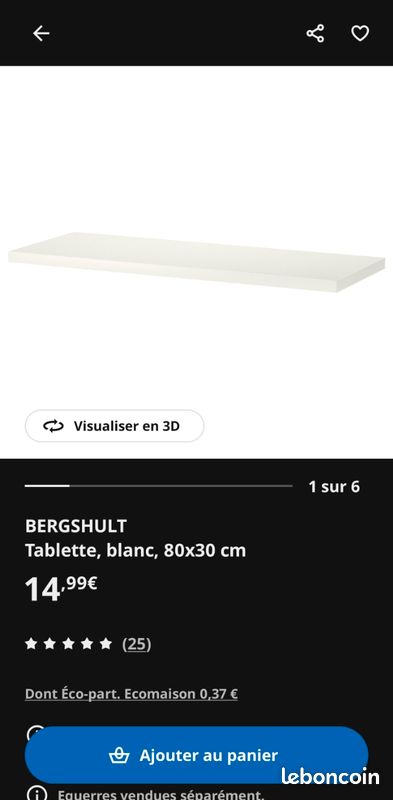 Tablette étagère murale berghsult/granhult ikea 80x30cm (image 6)