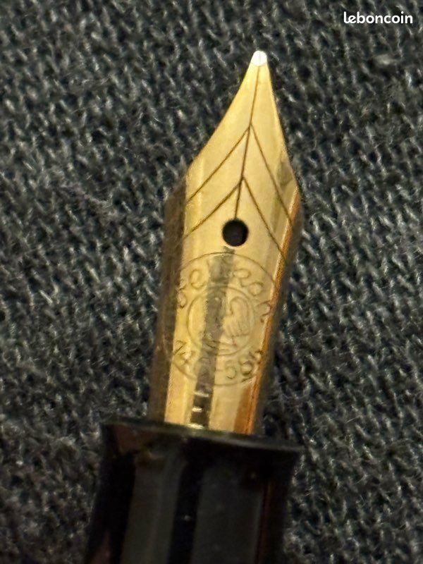 Stylo Plume Pelikan 120 à Piston - Plume Or 14 Carats, Vert Et Noir, Occasion Fonctionnel