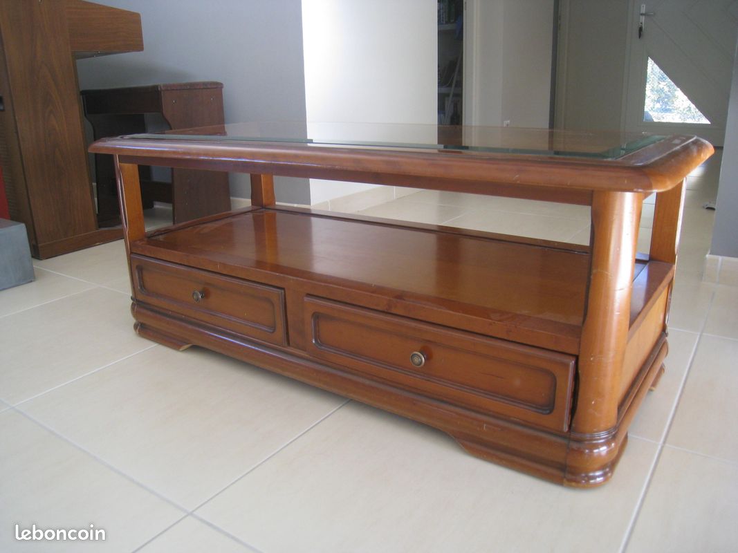 Table de salon en bois merisier (image 3)