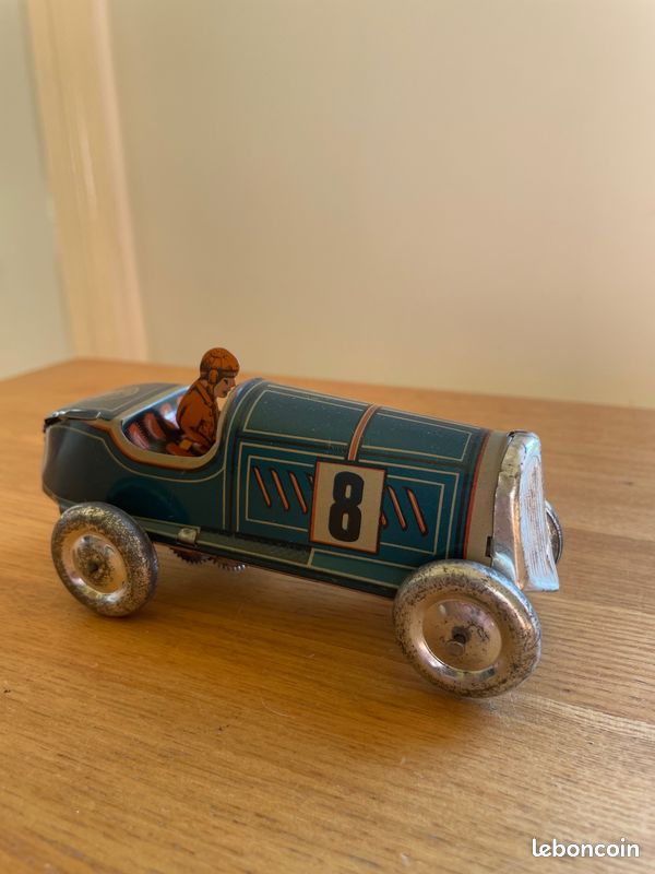 Jouet Ancien Voiture En Tôle Mécanique MEMO - Avec Boîte Garage D'origine - France