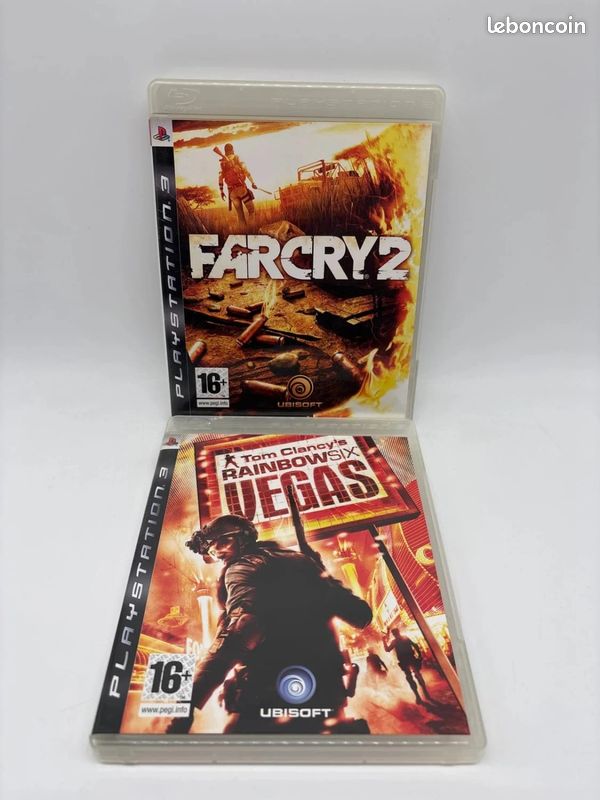 Lot 2 Jeux PS3 Far Cry 2 + Rainbow Six Vegas Tom Clancy Ubisoft Fps Action Shooter Collection (image 1)