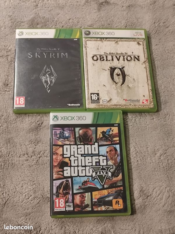 GTA V + Skyrim + Oblivion [ Jeux XBOX 360 ] (image 1)