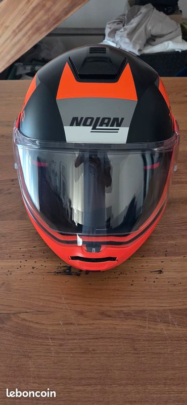 Nolan N100 Hilltop N-Com Flat Black Orange 52 Équipement moto