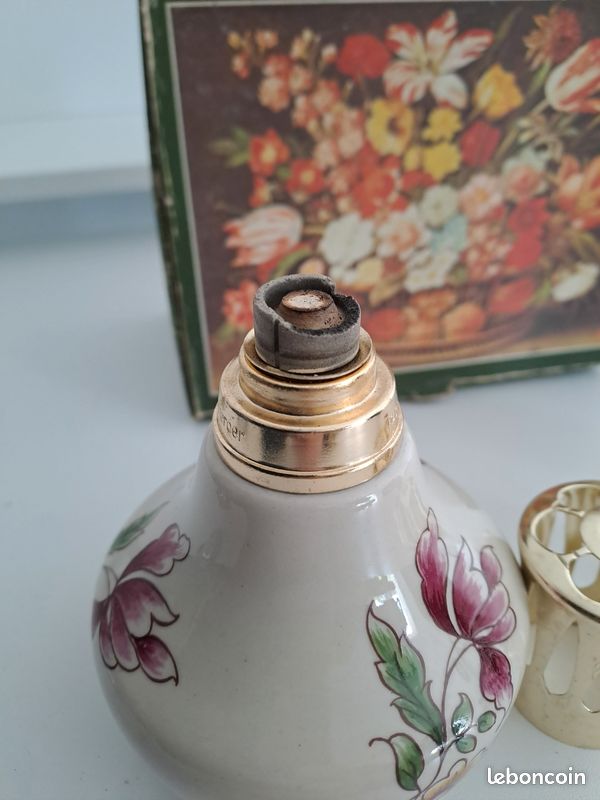 Lampe Berger Ancienne En Faïence Bleue – Paris N°3 – Diffuseur Parfum Complet