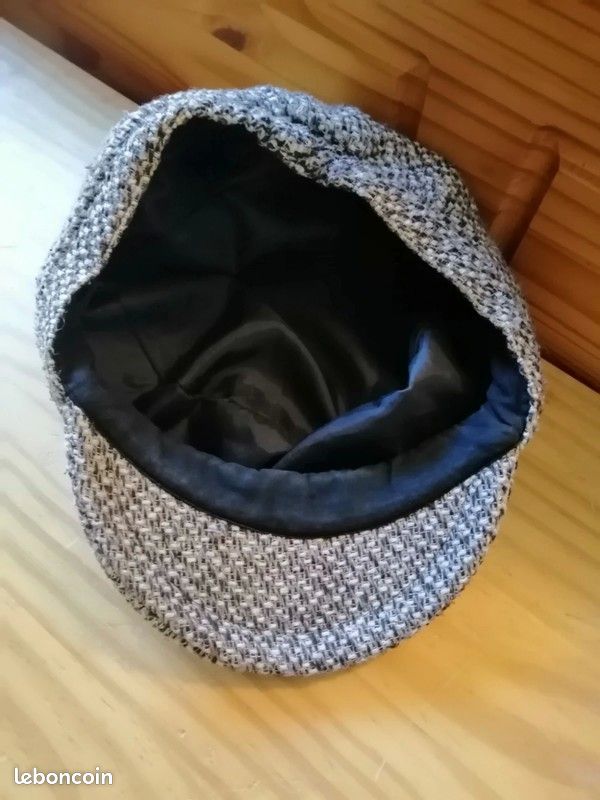 Casquette gavroche marron et blanc (image 3)