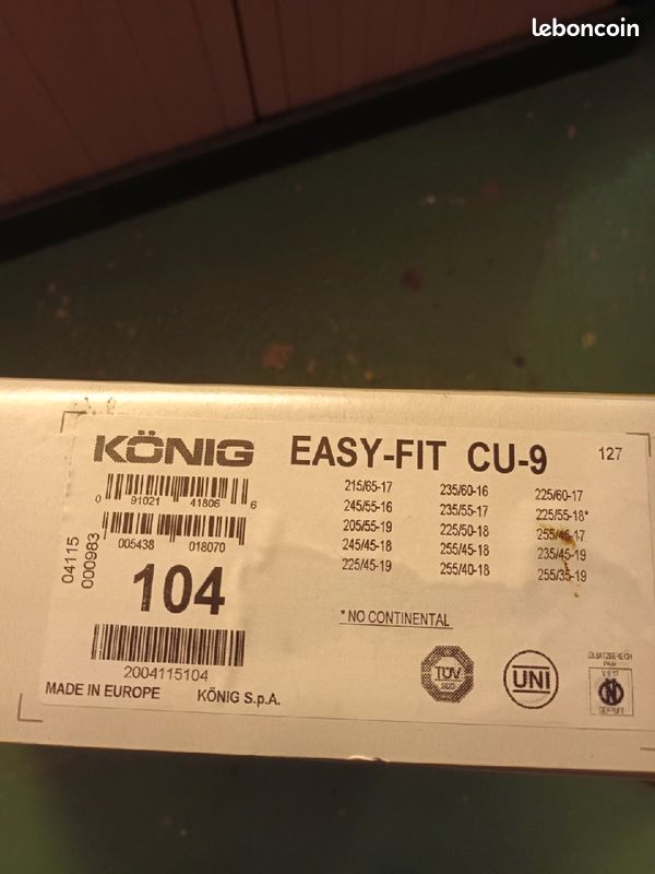 2 Catene da Neve KONIG EASY-FIT CU-9 104 KONIG 2004115104