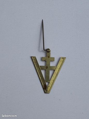 Insigne Artisanal FFI – Croix De Lorraine, Symbole De La Résistance, Vintage