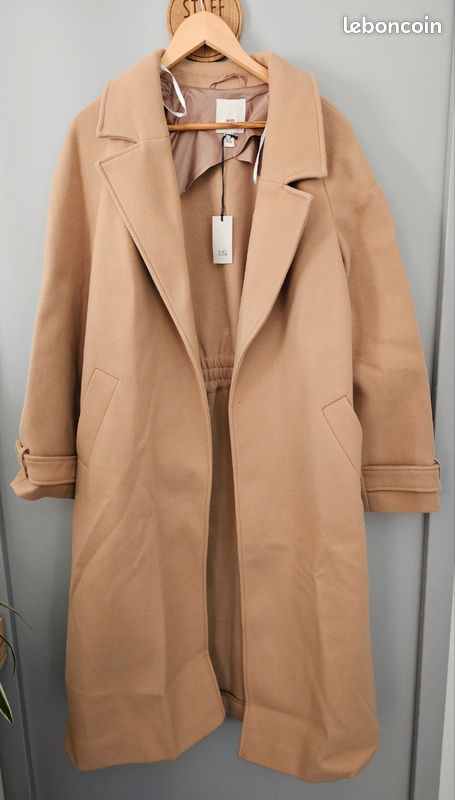 Manteau long femme camel River Island Vêtements