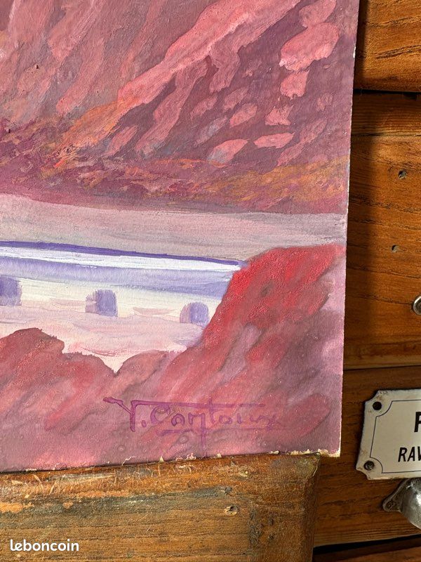 Gouache L’Esterel de V. Contoux sur papier épais (image 3)