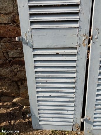 Volet ancien a persienne bois d'occasion - Bricolage
