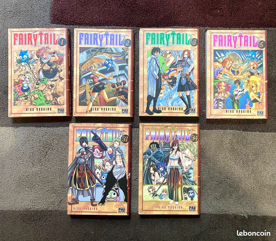 Lot de 6 x Fairy Tail Tome 1,2,3,5,31,34 Livre Manga Comme Neuf (image 1)