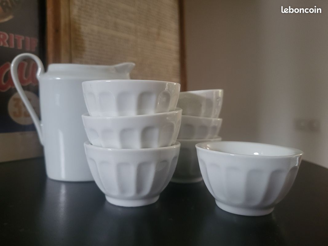 Lot de 8 pièces en céramique blanche – vintage / brocante (image 9)