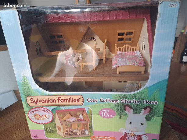 Maison Sylvanian Families – Rose Cottage + Famille Lapin Et Meubles (vintage)