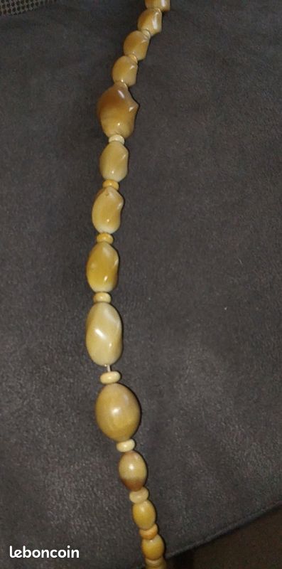 Collier Bakélite Orange Années 30 - Très Gros Modèle, Vintage