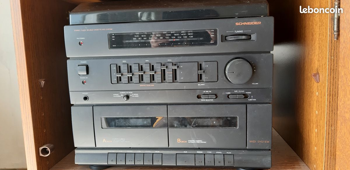 Radio cassette boombox vintage Schneider SX8000 pour pièces | UK