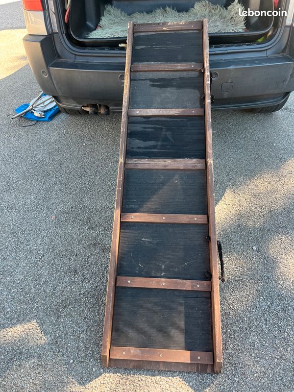 Je vends cette aide pour chiens en escalier, idéale pour faciliter l'accès de votre compagnon à votre véhicule (image 1)