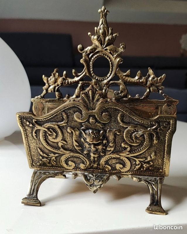 Ancien Porte-Courriers en Laiton Époque Art Nouveau Porte