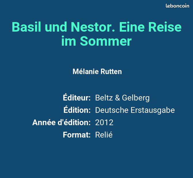 Basil und Nestor. Eine Reise im Sommer - Mélanie Rutten (image 2)