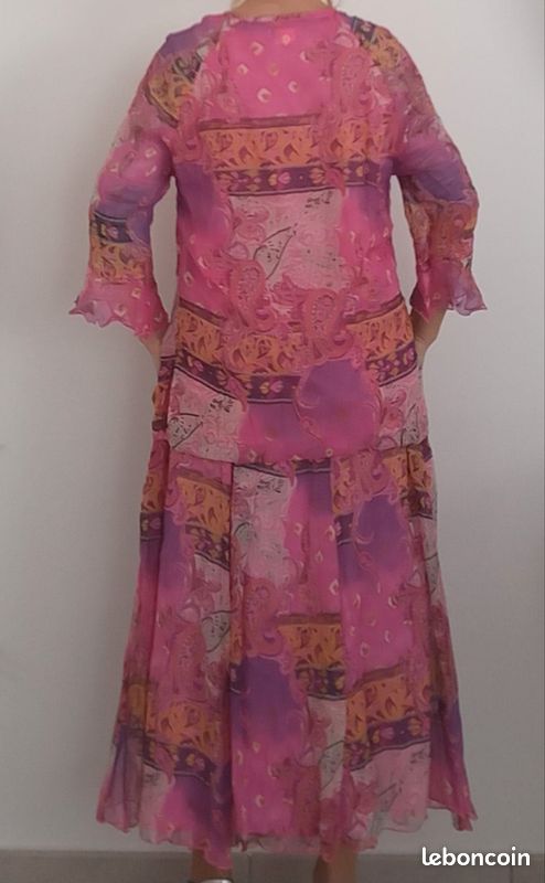 Ensemble jupe blouse Damart taille M 100% soie (image 10)