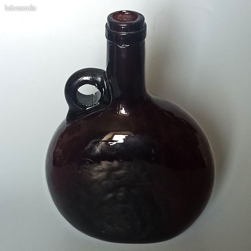 Bouteille Ancienne En Verre Soufflé - Art Populaire, Antiquité Originale En Très Bon état