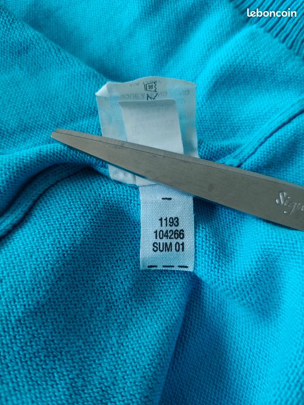 Pull col V bleu turquoise Gap taille M/M, taille française L (image 5)