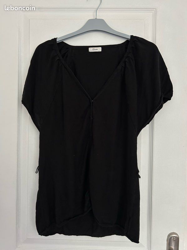 Pull sans manches noir Etam qui se ferme avec des boutons Vêtements