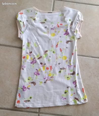 T-shirt One Step Femme Multicolore, Taille 36, 75% Viscose - Bon état
