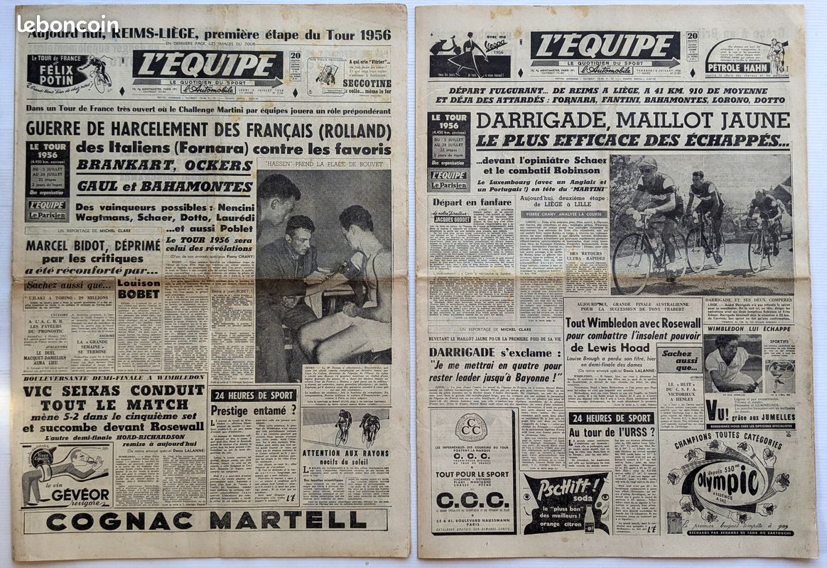 Cyclisme - Carte Itinéraire du 52e Tour de France 1965 la Voix du Nord