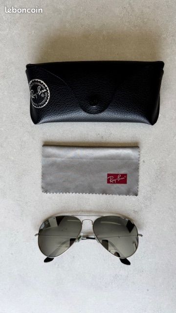 Lunettes de Soleil Ray-Ban Aviator Argent / Miroir - Avec Étui & Chiffon (image 1)