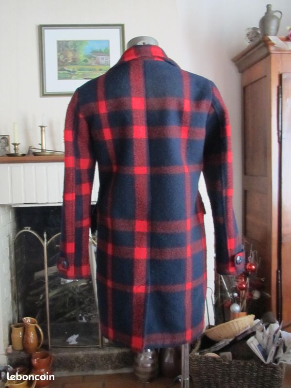 Manteau femme écossais marine/rouge Teddy Smith taille 36/38 (image 6)