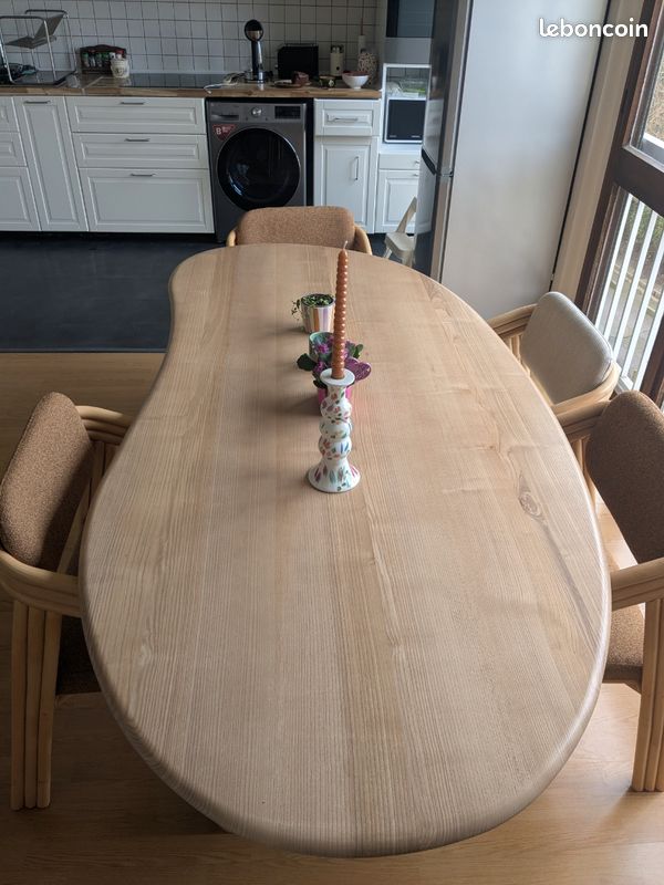 Table neuve à manger en bois de frêne massif (image 5)